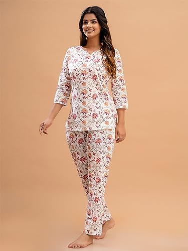Image of feranoid Women Full Sleeves Cotton Nightsuits