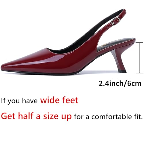 Image of RIBONGZ Sexy Slingback Pumps Elegant Dressy Heels for Women Closed Toe Pointy High Heels Wedding Bride Prom Party Evening Shoes