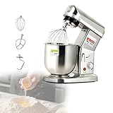 ●【Fácil de usar】 Esta batidora eléctrica de pie de calidad profesional incluye un batidor, un gancho para masa y un batidor manual, ofreciendo opciones versátiles para mezclar, batir, amasar y batir huevos o crema. Es fácil de usar para hacer pasteles, pan, galletas y pasteles.