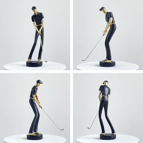 Estatua Decorativa de Golfista Moderna Negra 9.6 in miniatura 4