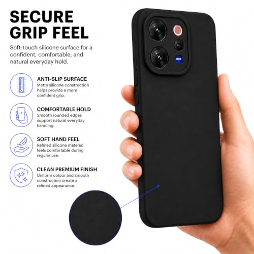 Image of FIRST MART Matte Silicone Back Cover for Vivo V70 & V70 Elite- Black