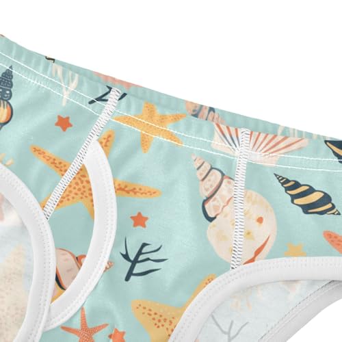 KLL Seashells Different Shapes and Starfish Little Boys Comfort Underwear Breathable Children Panties4