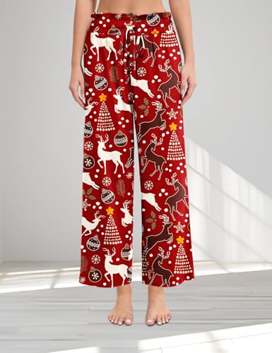 Palazzo Lounge Pants for Women Casual High Waist Drawstring Wide Leg Pants Cropped Trousers with Pocket3