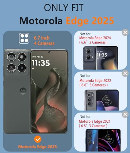 Image of FNTCASE for Motorola Edge 2025 Case: Dual Layer Protective Lightweight Duty Cell Phone Cover Shockproof Rugged with Non Slip Textured Back - Military Protection Bumper Tough - 6.7inch (Green)