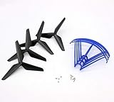 Tipo de plástico: ABS zmigrapddn último Nueva hélice para SYMA X5c X5sc X5sw RC Quadcopter Drone Upgrade Blades + Propeller Protectors Repuestos Accesorios para Drones Repuestos (Color: Negro) ( Color : Black )