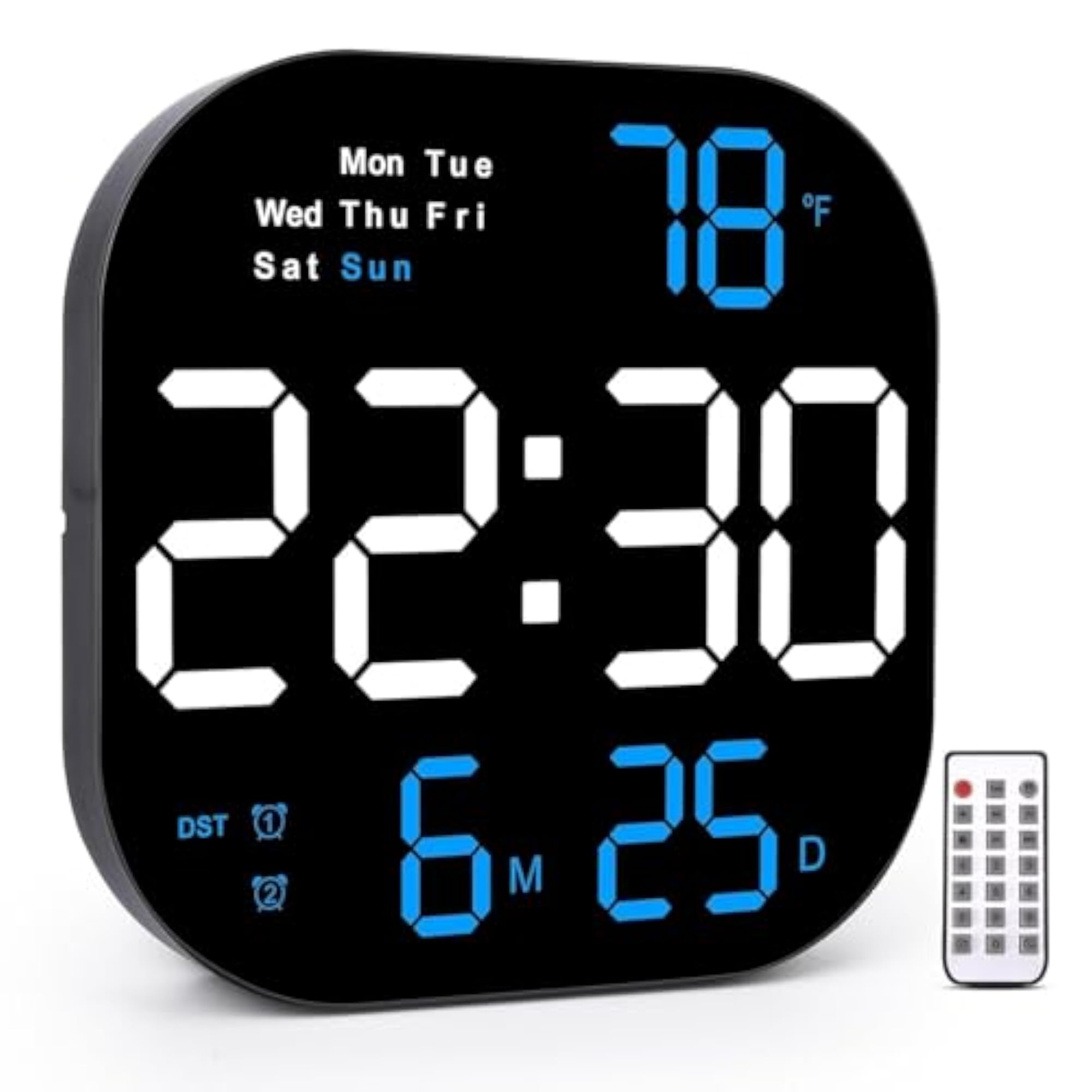 Digital Wall Clock 10.6 Inch LED Display for Living Room