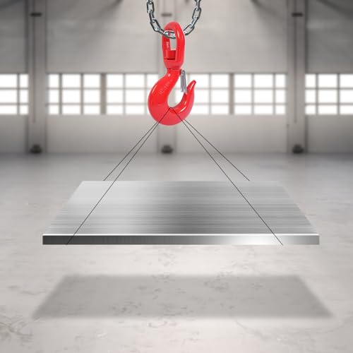 15 Ton Swivel Lifting Hook Heavy Duty, Red Swivel Hook Rigging Swivel Hook Eye Hoist Hook with Latch Crane Hook (15T) - Thumbnail 4