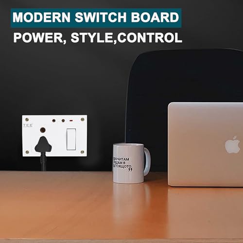 Image of Combined Box 16A with Universal Socket, Master Switch, LED Indicator | 240V Power Utility Box for Home, Office, Appliances (COMBINED BOX +2 PIN), Without Wire, 6 Month Warranty