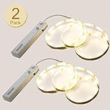 Led Strip Rope Light Kit, OXOQO Tape Light Stair Night Step Lighting with Motion Sensor for Kitchen Cabinets Bed, 2 Pack(4 AAA Batteries Operated, Not Included)