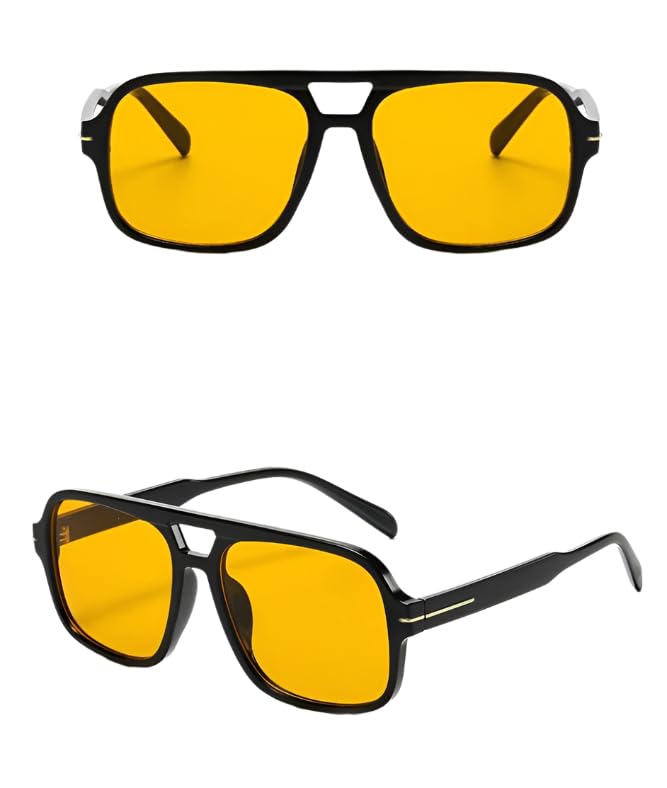 Retro Double Beam Square Glasses - Vintage Fashion Eyewear for Street Photography and Vacation2