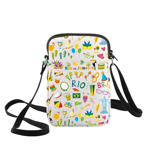 WZMPA Brazil Travel Crossbody Bag Rio De Janeiro Souvenir Gift Vacation Shoulder Bag R-io De Janeiro Trip Merchandise