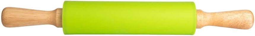 Uulki | Happy Pastry Chef rolling pin 39 cm total length non-stick - rolling pin silicone non-stick rolling pin (Green)