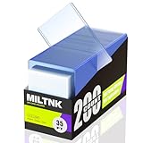 200 Pack Card Sleeves Toploaders, Hard Plastic Top Loaders, Baseball Sports Trading PKM Card Holder Protectors (100 Toploaders + 100 Sleeves)