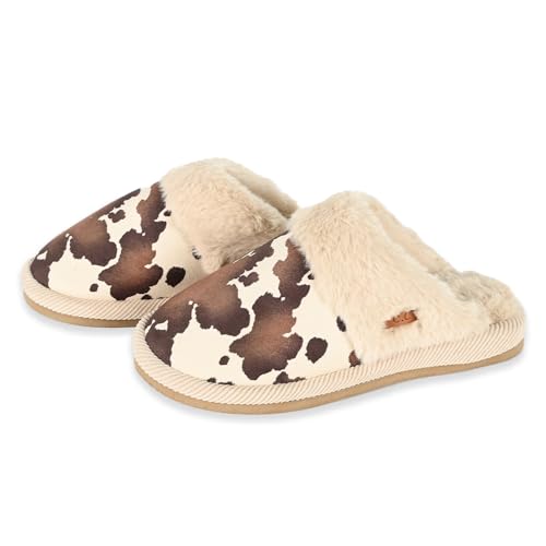 C.C Suede Faux Fur Lined House Indoor-Outdoor Slippers Slip-On for Women