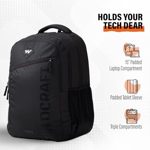Image of Wildcraft Maestro 30L Laptop Backpack for Travel Gym Office | Unisex Workpack with Rain Cover 15-Inch Laptop Sleeve & Superglide Mesh Back