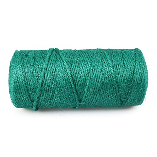 Image of KINGLAKE Natural Jute Twine - 328 Feet, Arts & Crafts, Christmas, Durable Packing String, Green