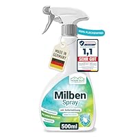 HomeBugProtect Milbenspray 500ml - Anti Milben Spray gegen Hausstaubmilben, Milbenspray für Matratzen als effektiver Schutz für Allergiker auch im Umfeld von Hunden und Katzen