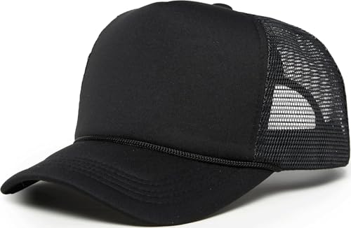Image of Funky Junque Foam Trucker Hat, Trucker Hats for Women & Men - Blank Adjustable Snapback Mesh Back Baseball Cap