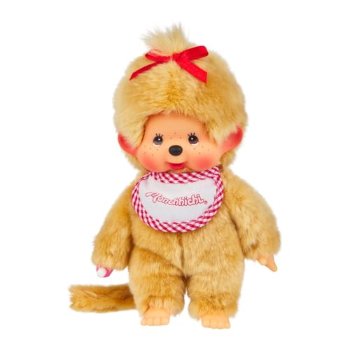 Monchichi Beige Girl 20 cm repräsentiert die Nostalgie des klassischen Original-Spielzeugs mit seinem ikonischen Design aus weichem Haar und Vinyl-Gesicht das es ermöglicht magische Momente der