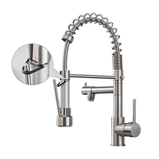 AIMADI Kitchen Faucet with Pull Down Sprayer,Commercial Single Handle High Arc Stainless Steel Brushed Nickel Kitchen Sink Faucet