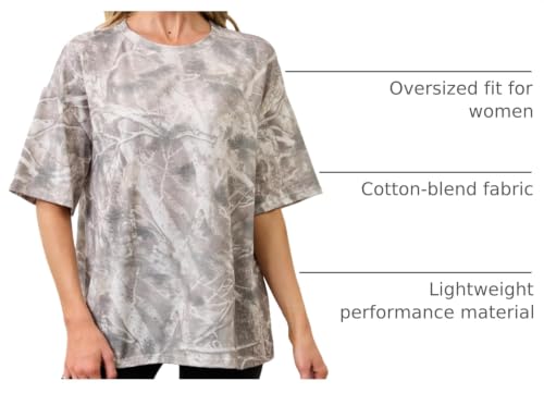 Image of MSBESYOR Camo Shirt for Women Maple Leaf Print Short Sleeve Crewneck T-Shirts Summer Oversized Tee Shirts Streetwear