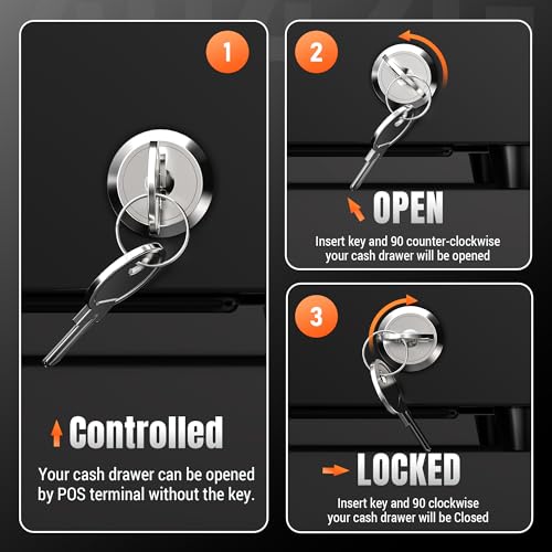 Tera Gaveta de caixa registradora SAFE40.6 cm para ponto de venda, sistema de ponto de venda, com 6