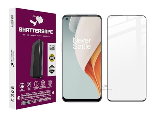 Image of Shattersafe Oleophobic Tempered Glass Screen Protector Compatible For Oneplus Nord N100 [Pack of 1]. Edge To Edge Full Screen Protection With Easy Installation Kit & Case Friendly Fit.