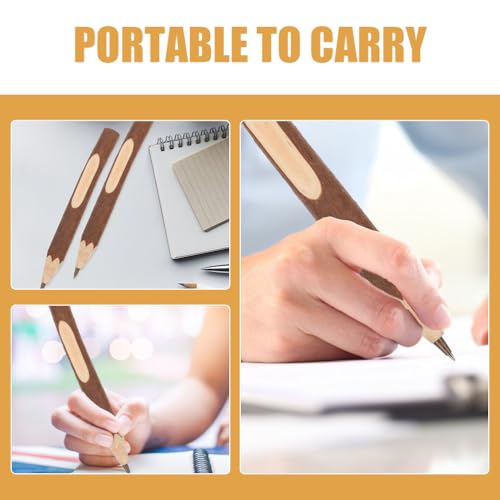 50 Pcs Wooden Pencil, Wood Graphite Wooden Tree Rustic Twig Pencils for Kids, Tree Bark Pencils, Woodland Baby Shower Decorations Log Short Drawing Tool Child