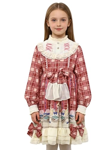 Robe Lolita rouge pour enfant de 7-8 ans idéale pour fête de Noël