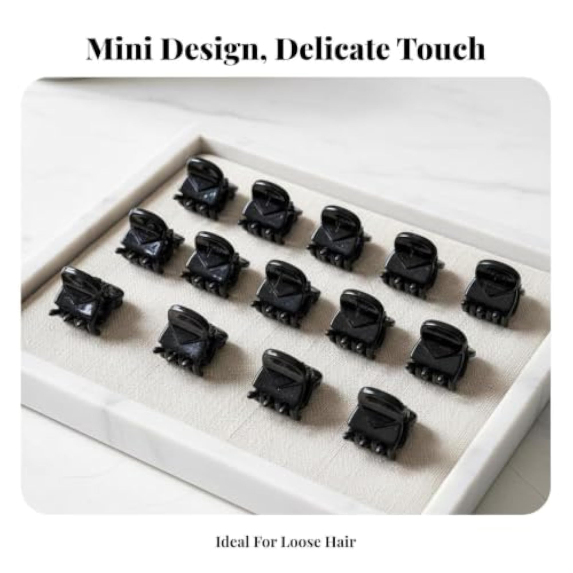 Women's Mini Black Hair Clasp, Lightweight Fashion Accessory