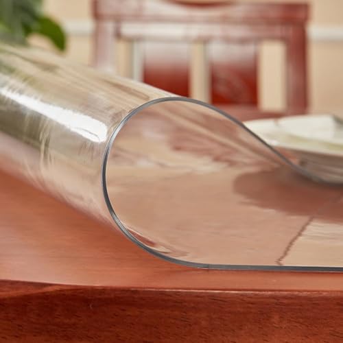 Tapis de protection de sol rond en PVC transparent 2mm pour chaise de bureau de 140cm - 6