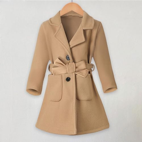 Betadog Girls Dress Coat Kids Winter Warm Jacket Long Sleeve Button Trench Coat Long Peacoat Outerwear2
