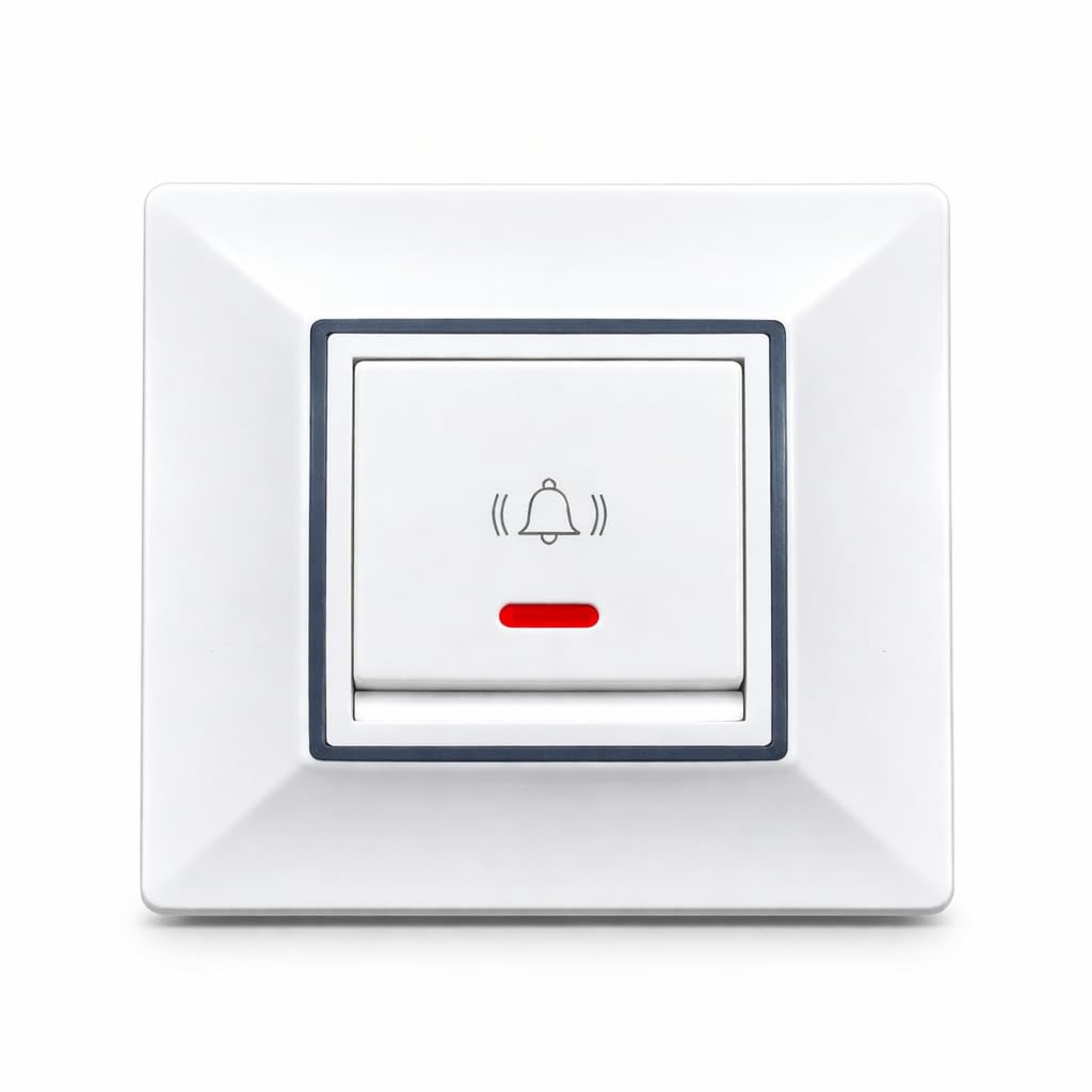 SEER Electric Door Bell Switch for Home | Modular Doorbell with Indicator Light | Premium Quality Electric Bell Push Switch | White-image-43