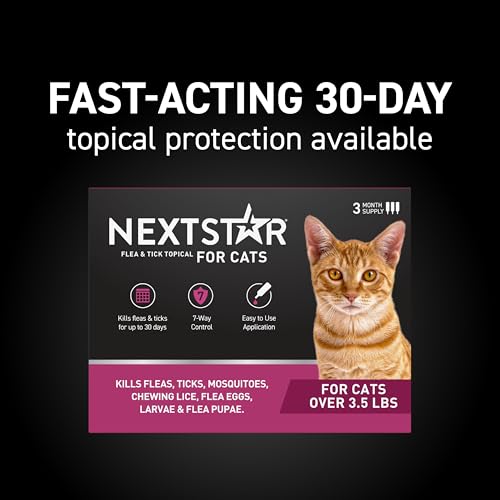 NextStar Flea & Tick Topical Cats 3.5 lbs+, 7-Way, 6-Month | Ideal for Cats 3.5 lbs+; Kills Fleas, Ticks, Mosquitoes & Lice; 6-month supply; 30-Day Protection - Image 3