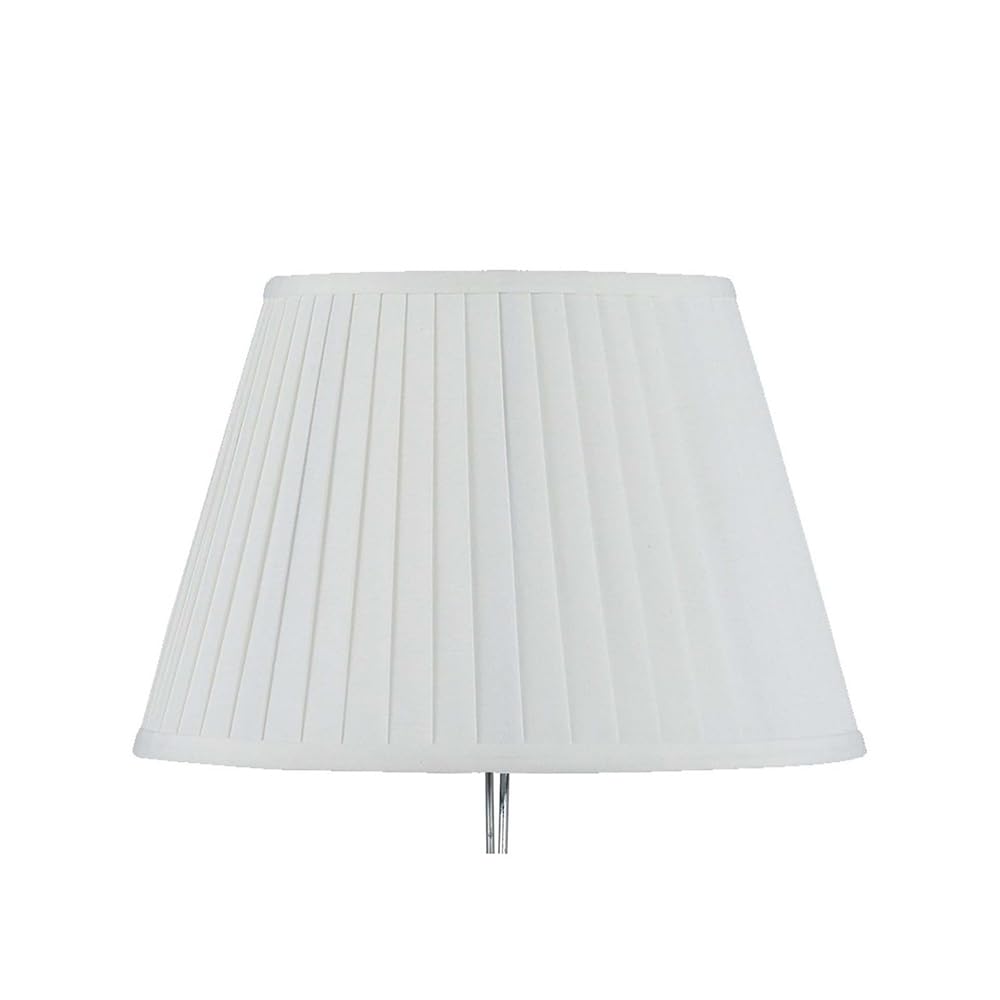 White Knife Pleat Lamp Shade - Faux Silk - Tapered - 16 inches - for Table Lamps and Floor Lamps