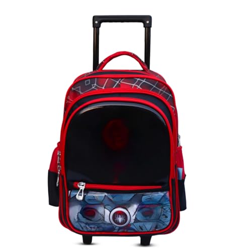 Image of ADSON 3D Embossed School Trolley Bag Large School Bag for Boy Girl, Kids School Bag, Travel Backpack for Girl Boy, Ideal for Children Trolley 16 Inch Water Resistant