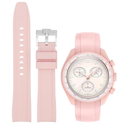Image of Bands for MoonSwatch Watch,Curved end No Gap,Premium Silicone Rubber Watch Strap for Omega X Swatch Moonswatch Speedmaster /Rolex /SEIKO 20mm 22mm Watch Strap Replacement Band for Men Women