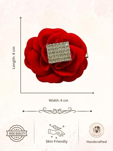 Image of AccessHer Rose Hair Clip for Bridal Bun /Juda Hair Pin Hairstyles | Artificial Flower Hair Clip for Kids, Baby Girl, Toddlers | Hair Accessories for Women, Girls, Kids