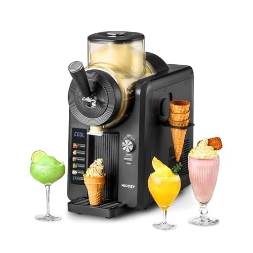 HiCOZY F3 Slushie Machine & Soft Serve Ice Cream Machine, No Ice Needed, Self-Cleaning, 5 Presets for Soft Serve, Frozen Drink, Milk Shake, Margaritas, Frappés and More