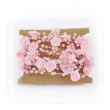 chenran Zubehör 2 Meter Lot Handgefertigte Perlenkette Perlen-Korn-Girlande Spool Seil for Hochzeit Startseite hängende Dekoration Geschenk (Color : Pink)