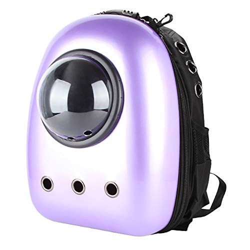 Sac à dos pour chat et petit chien violet avec bulle capsule spatiale transparente - 2