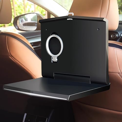 QUGURLID Foldable Car Back Seat Tray - Portable Laptop Desk with Hidden Cup Holder for Writing, Dining