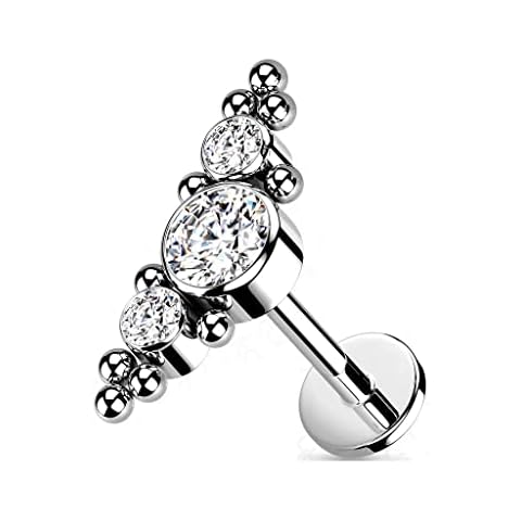 Paula & Fritz® Piercing Labret Push-In con Circonita Cover