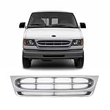 FITRITE AUTO PARTS New Grille for 1997-2002 Ford Econoline Van, Made of Plastic, Chrome/Silver FO1200337 F8UZ8200AAA