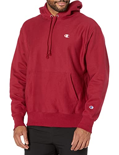Champion mens Reverse Weave Pullover, Left Chest C Hoodie, Cranberry Tart-y06145, Large US