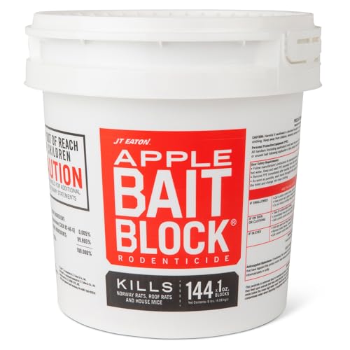 Bait Block Apple Flavor Rodenticide – 9 lb. Pail – Effective...