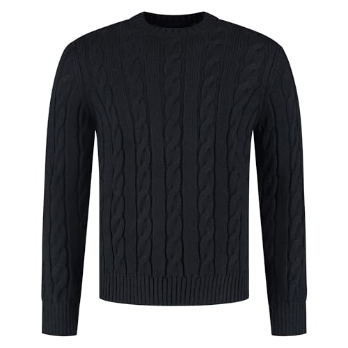 Superdry Pull Hiver Jacob Cable Eclipse Navy tricot torsadé homme