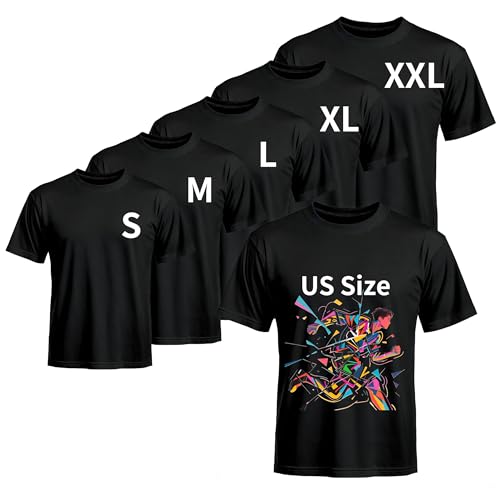 Joyclub 5 PCS Unisex Sublimation Blanks Bulk Polyester T Shirts for Sublimation Black Crew Neck...