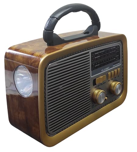 Rádio Retrô Portátil Mp3 Usb Cartão Sd Am Fm C/bluetooth (Marrom ...