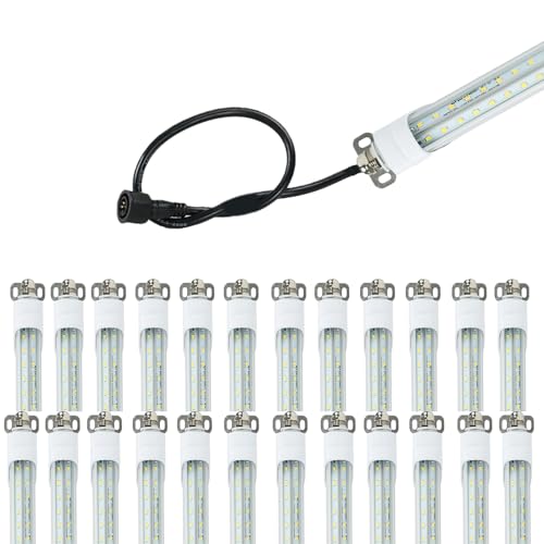 4FT T8 LED Refrigerator Tube Light 18W 2520Lm, 5000K Daylight LED Cooler or Freezer Lights Clear Lens for Fridge, Supermarkets Freezer, Grocery Stores, Black Wire, UL Listed 25 Pack
